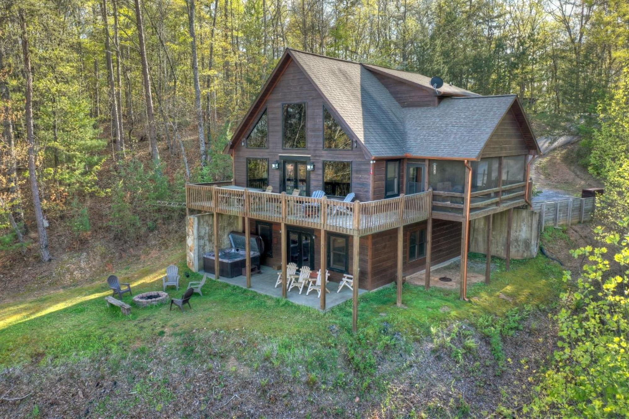 The View Sweeping Mountain Views Gas Fireplace Game Room Hot Tub Blue Ridge Exterior photo